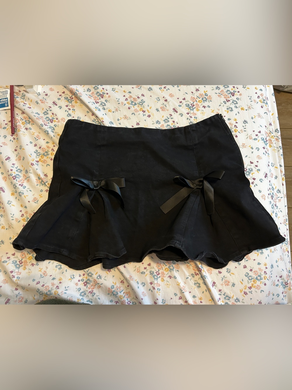 Better Be Black Scalloped-Hem Skort with Ribbon Bows